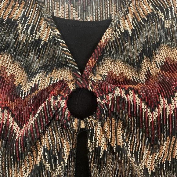 Brittany Black Top Womens Small Y2K Crinkle Whimisgoth Sheer Lightweight Boho - Picture 2 of 7